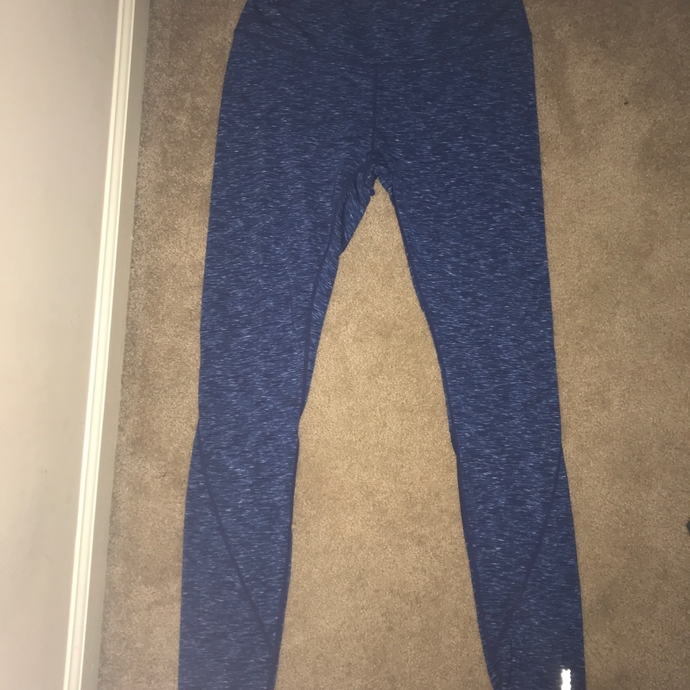 Reebok blue workout leggings with mesh